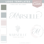 Floral Logo Template Kit is perfect for wedding venues, wedding and event planners, florists and more! A timeless design custom to your business.