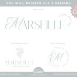 Floral Logo Template Kit is perfect for wedding venues, wedding and event planners, florists and more! A timeless design custom to your business.