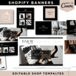 Website Banner Templates to style your e-commerce shop! These Shopify banners can be used on Shopify, Woocommerce, Wix and more!