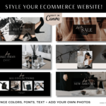 Website Banner Templates to style your e-commerce shop! These Shopify banners can be used on Shopify, Woocommerce, Wix and more!