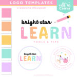 This teaching logo is in a cute rainbow design featuring teacher clipart with pencils and stars. Perfect for Teachers, Counsellors, Tutors and more!