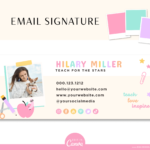 Cute Email Signature to give your emails a professional and stylish look! Featuring cute school supplies clipart.