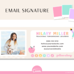 PastelTeacher Email Signature to give your emails a professional and stylish look! Easily customize the email template to suit you in Canva.