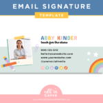 Teacher Email Signature to give your emails a professional and stylish look! Easily customize the email template to suit you in Canva.