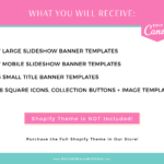 Editable Canvas banner Templates to style your website and store. These fun and colorful Canva banners can be used on Shopify, Woocommerce, Wix and more!