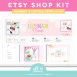 Small business branding package for Etsy Shop includes customizable store banners, listing graphics and more! Etsy seller success shop set and tips.