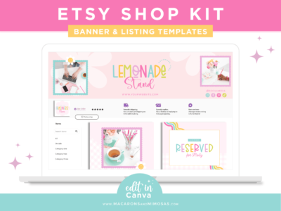 Small business branding package for Etsy Shop includes customizable store banners, listing graphics and more! Etsy seller success shop set and tips.