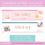 Small business branding package for Etsy Shop includes customizable store banners, listing graphics and more! Etsy seller success shop set and tips.