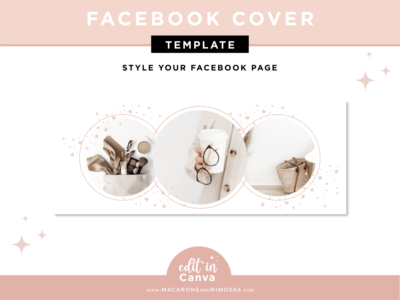 Facebook header design is customizable in Canva to style your small business. Stunning templates featuring stars and a circle photo frame collage.