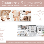 Facebook banner template image collage to style your small business. Easy to customize in Canva to add a professional touch of luxury.