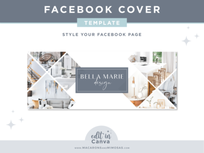 Canva Facebook Cover Template for Interior Designers, Realtor Facebook Banner Design, Home Sale Real Estate Facebook Banner Photos