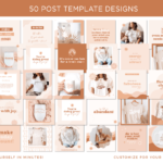 Neutral Boho Instagram Post Templates Canva, Bright Quotes for Instagram, Creative Instagram Templates, Colorful Canva Designs, Small Business Brand