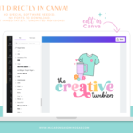 Tumbler Business Logo Template to edit in Canva. Cute bright designs to style your handmade shop, online store or Etsy Shop featuring tumbler clipart!