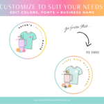 Crafty Business Logo Template to edit in Canva. Cute design to style your handmade shop, online store or Etsy Shop featuring tumbler and Tshirt clipart!