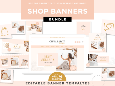 Photo Banner Templates to style your e-commerce shop! These Shopify banners can be used on Shopify, Woocommerce, Wix and more!