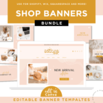 Premade Shopify stores and banners to style your online shop. These digital business banners can be used on Shopify, Woocommerce, Wix and more!