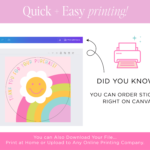 Printable Package Sticker Template in a bright, fun, colorful rainbow design for small business packaging, gift boxes, thank you labels, or to spread joy!