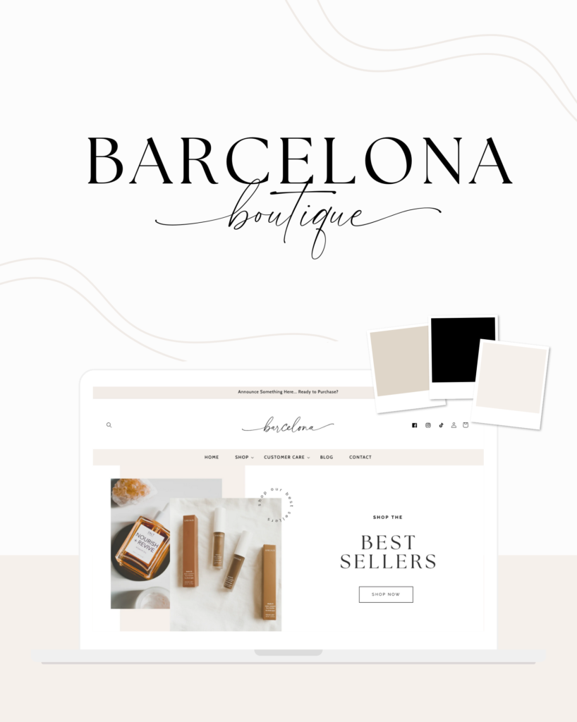 Barcelona Collection Shopify Theme and Social Media Templates