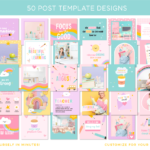 Teacher Instagram Post Templates in a pastel rainbow color palette to style your social media pretty! Includes editable bundle of quotes and feed templates.