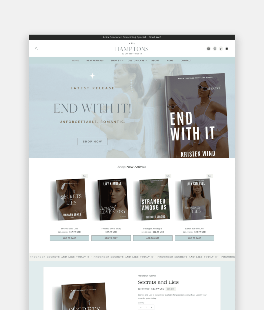 Elevate your online presence with a Shopify theme tailored for authors, writers, bookstores, and book enthusiasts. Sleek and functional, it's perfect for showcasing works and captivating readers while driving sales.