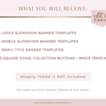 Rose gold website banners for Canva and Shopify Store