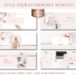 Rose gold website banners for Canva and Shopify Store