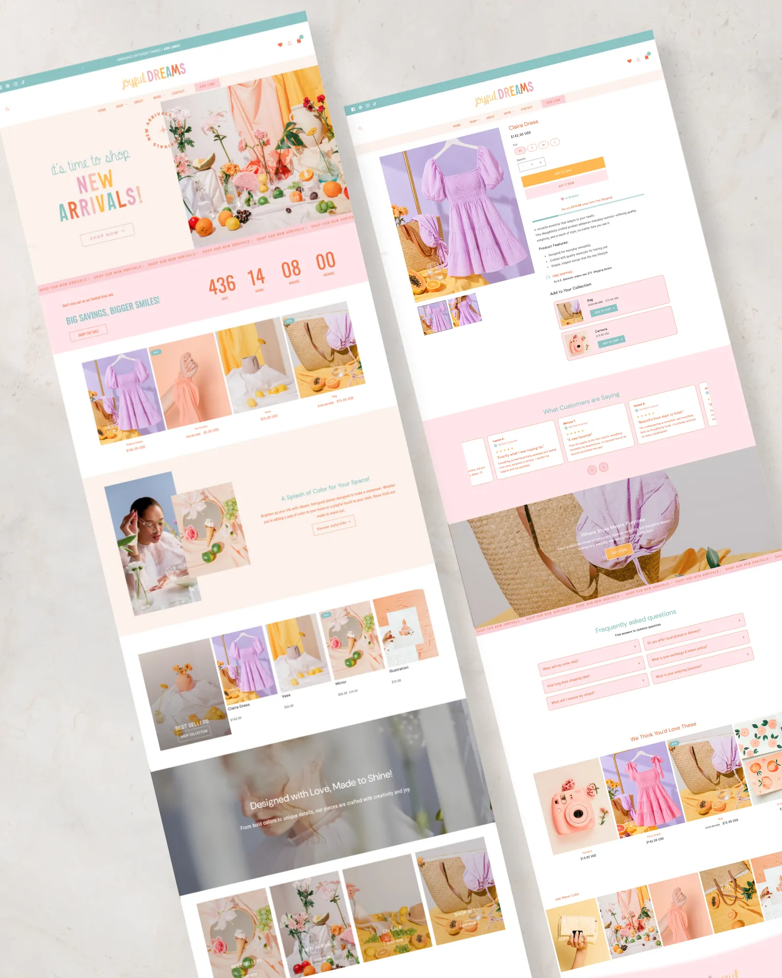 Joyful Dreams is a Colorful fun and customizable Shopify theme for creative brands, handmade shops, and boutiques. Mobile-ready and beginner-friendly.