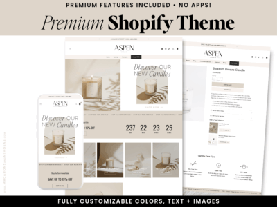 Homepage banner for candle store Shopify theme Aspen