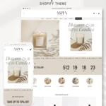 Candle store Shopify theme design layout with countdown timer and quick add to cart buttons Aspen theme.