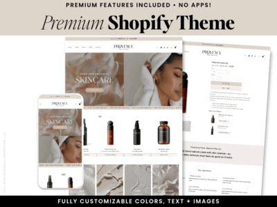 Luxury Shopify theme homepage layout for skincare brands