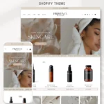 Luxury skincare Shopify theme homepage layout for beauty brands
