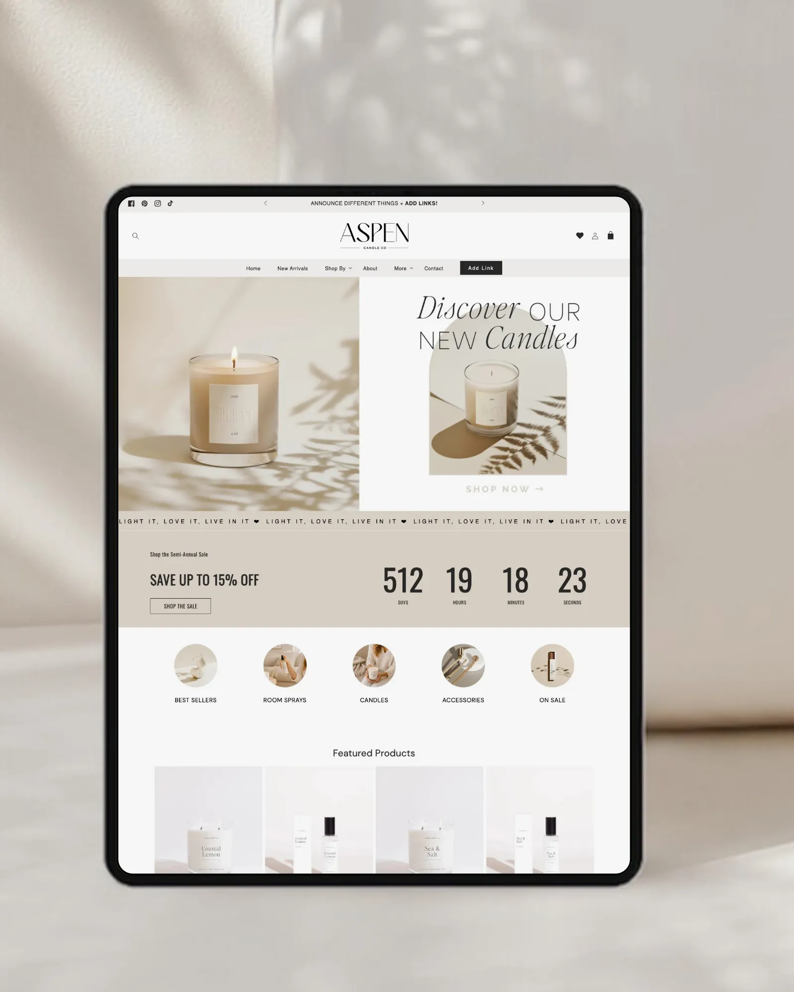 Luxury Shopify Theme for Candle Brand Contact Form no apps built in features