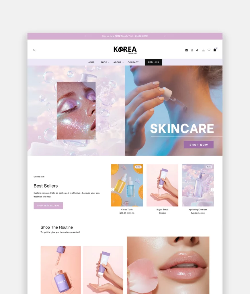 Bright Pastel Skincare Shopify Theme, Fun Colorful Ecommerce Theme
