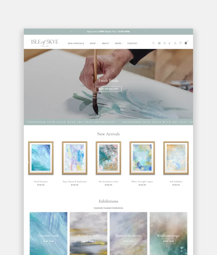 Artist Shopify Theme for Art Gallery Store