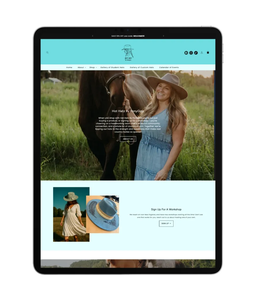Cowgirl Hat Shopify Website