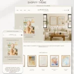 Premium Artist Shopify theme homepage design with mobile view