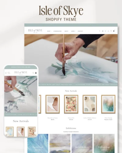 artist website Shopify theme for selling art prints online