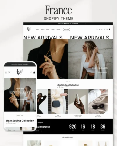 Editorial Shopify theme with built-in mood board – France website design