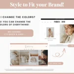 pastel baby store website template mobile header and menu