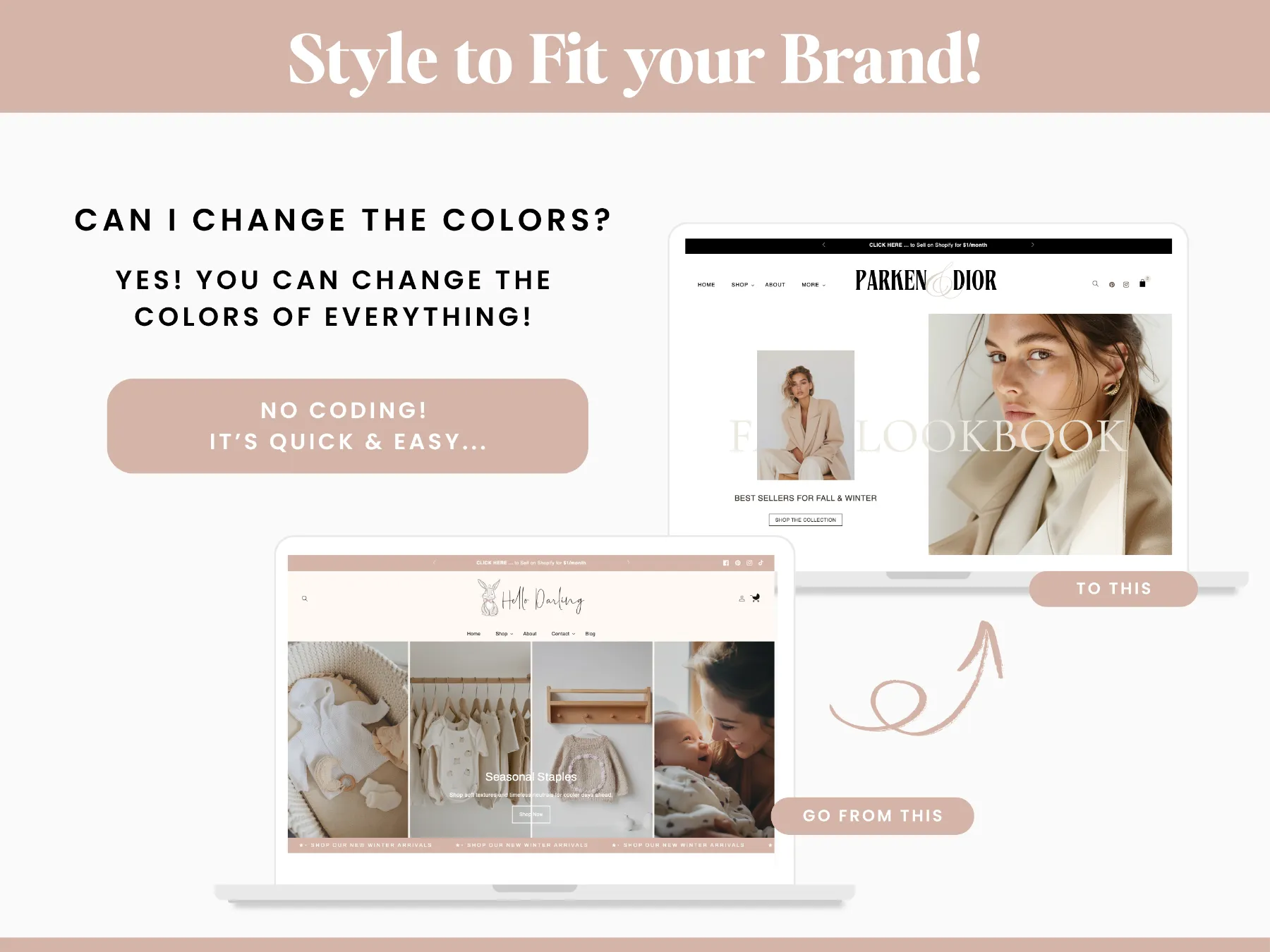 pastel baby store website template mobile header and menu