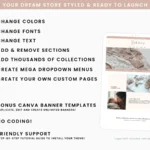 pastel baby store website template mobile header and menu
