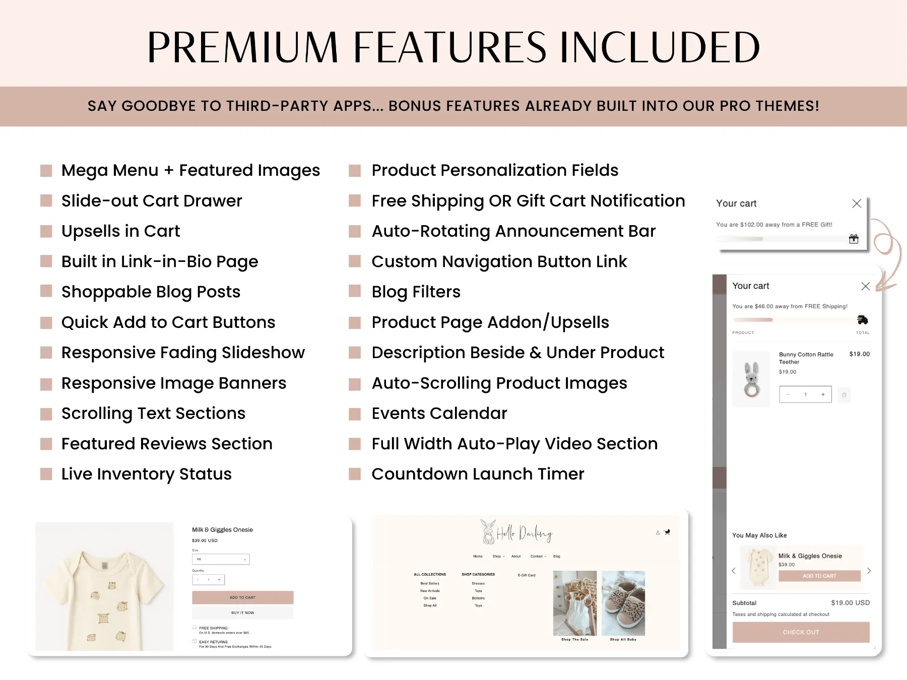 children’s boutique shopify theme homepage with hero banner