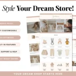 baby boutique website template product grid layout