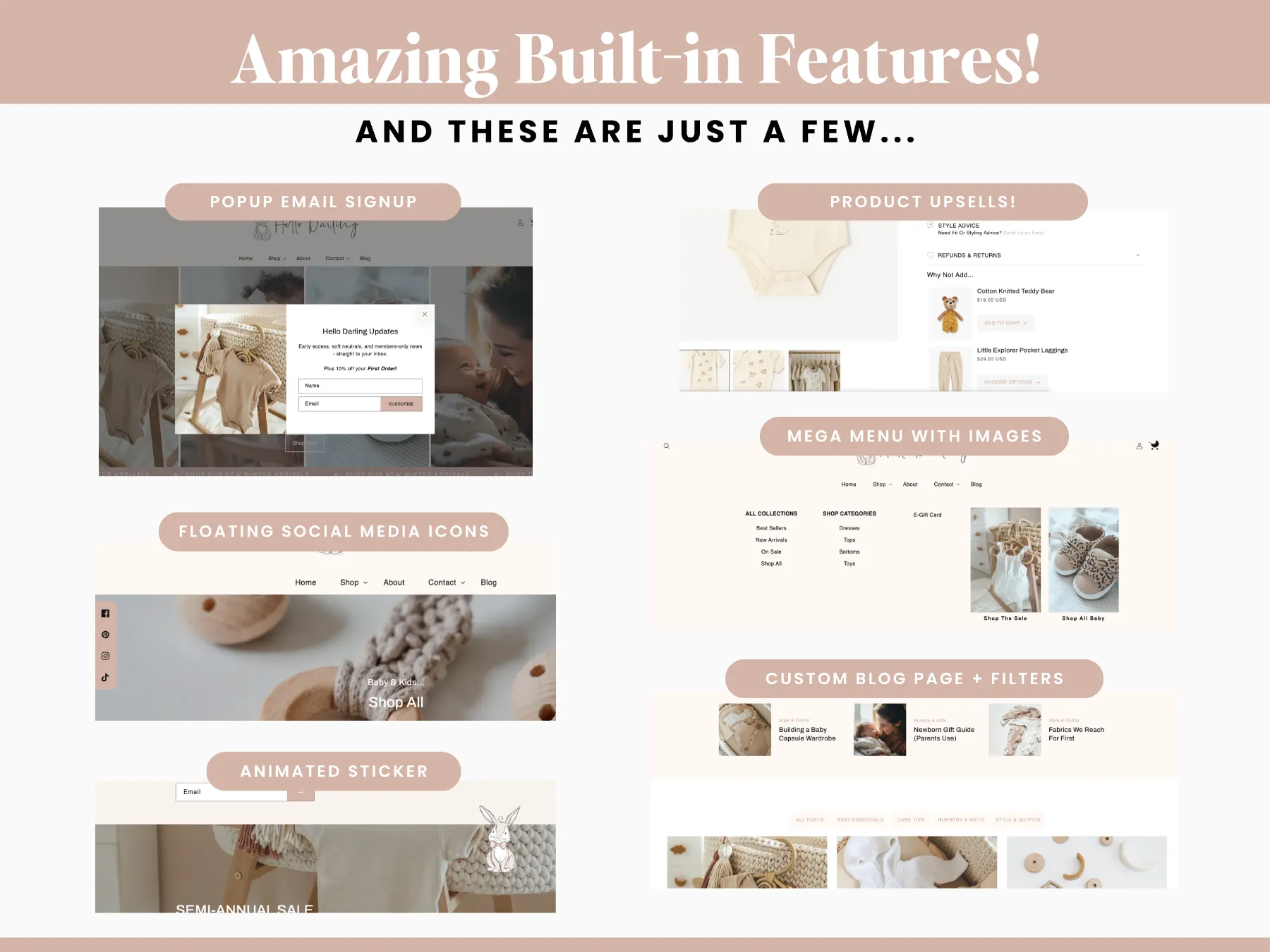 shopify theme for kids store product page with size chart