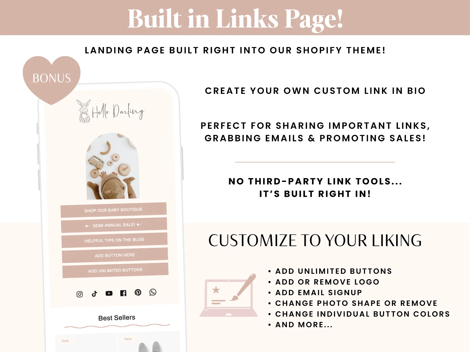 Free Link in Bio For Shopify Theme