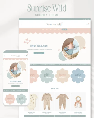 children’s boutique shopify theme homepage with hero banner