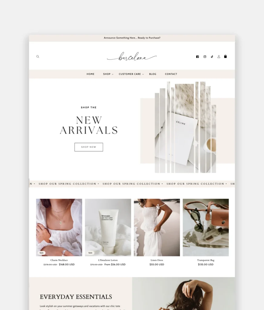 Stunning prestige Shopify theme with built in features and an editorial layout