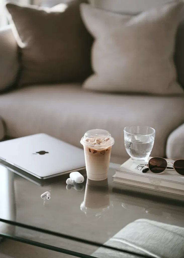 Computer with Coffee
