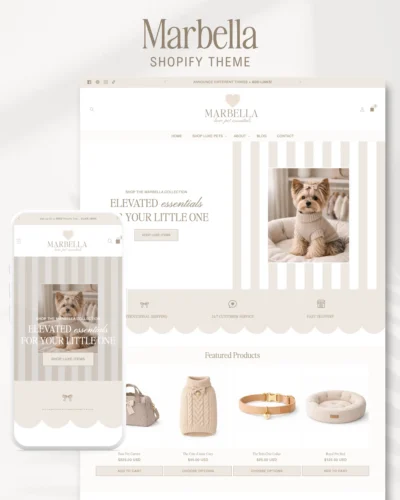 Minimalist dog bed in a modern living room setting, showcasing the premium sections of the Luxe Pet Boutique Shopify Theme.