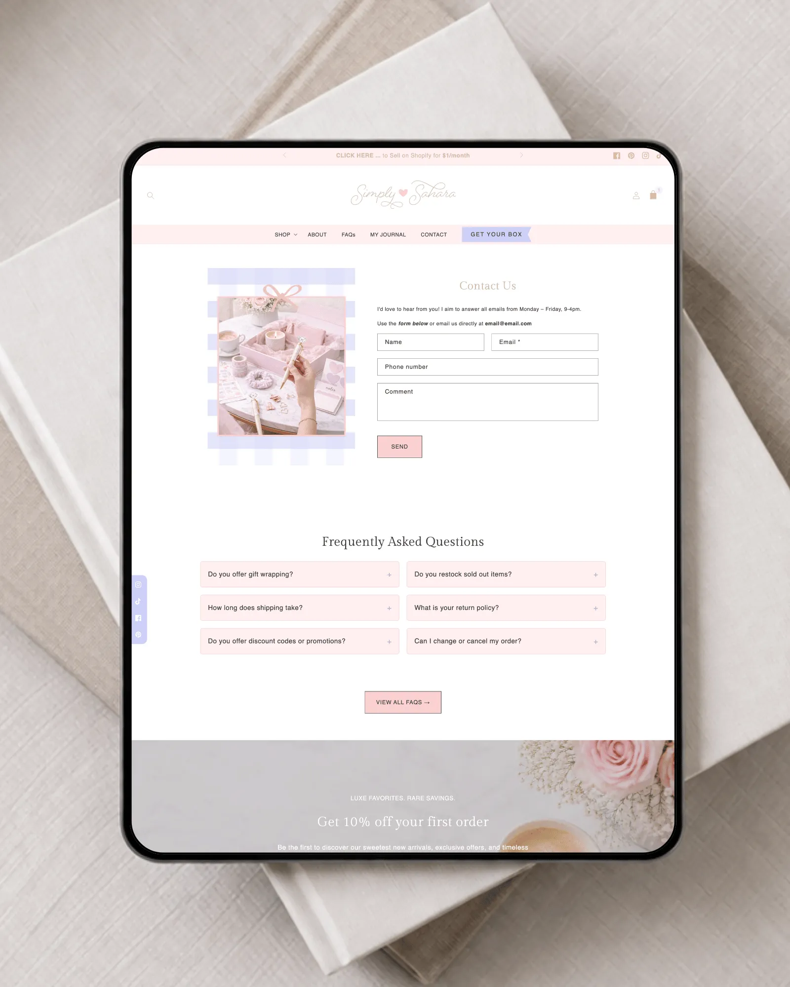 Mobile optimized Shopify theme for stationery and paper goods subscription box